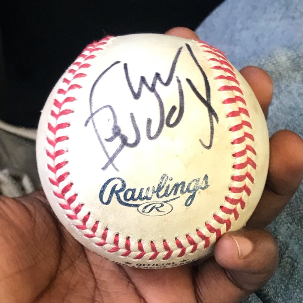 Signed ball by the Louisville bat
